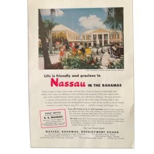 Vintage 1952 Nassau in the Bahamas Friendly Ad Advertisement